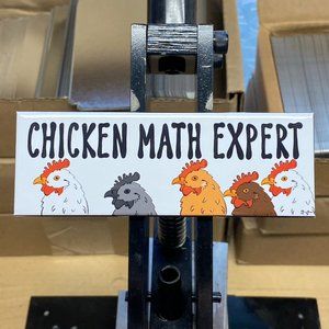 Chicken Math Expert Magnet Retro Farmhouse Kitchen Decor Handmade Gift 1.5x4.5"